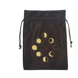 印花天鹅绒塔罗牌收纳袋拉绳麂皮口袋棋盘游戏卡巫术收纳袋 - Product Image 5