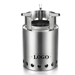 Estufa de Leña Portátil de Acero Inoxidable KZ-X130 con Soporte para Ollas, Estufa de Camping para Exteriores, Color Plateado, Tiempo de Ebullición de 15 Minutos - Product Image 1