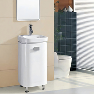 Mobile <span class=keywords><strong>Bagno</strong></span> Sospeso Moderno con Specchio <span class=keywords><strong>Bianco</strong></span> e Lavabo Integrato in PVC - Soluzione Completa per il Tuo Progetto - Product Image 4