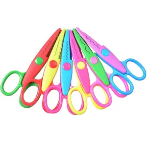 Пластиковые безопасные для детей Ножницы Набор цветных декоративных ножниц с краями для детей художественные принадлежности