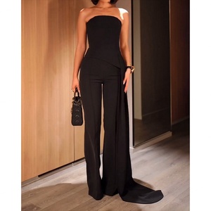 Conjunto de Dos Piezas de Pantalones y Top Corto para Mujer, Sexy, Sólido, Natural, de Alta Calidad, a la Moda y Cómodo, Venta al Por Mayor Personalizada - Product Image 3