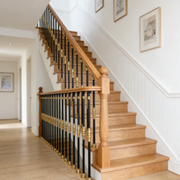Balustrade d'escalier en alliage d'aluminium-magnésium noir moderne de haute qualité pour villa, vente en gros
