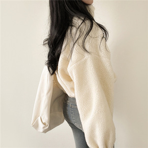 女式优雅复古拉链开衫秋冬立领涤纶衬里短长度透气 - Product Image 2