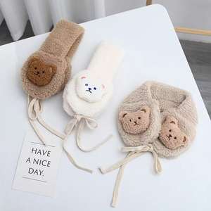 Mignonnes oreillettes pour bébé en peluche doublées polaire, épaisses et protectrices pour les oreilles, pour les quatre saisons, chauffe-oreilles d'extérieur pour enfants par temps froid - Product Image 3