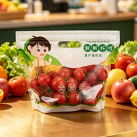 Op maat gemaakte ziplock plastic zakken, staande ziplock zakken voor vers fruit, voor voedselverpakkingen, transparante plastic zakken voor fruitverpakkingen (druiven)