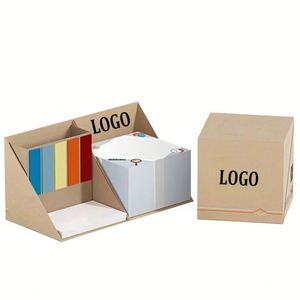Custom Logo Foldable Cardboard Cube Sticky Note <b>Memo</b> <b>Pad</b> Box with Pen Holder Screen Printing Gold Stamp UV Printing Eco-Friendly - Product Image 1