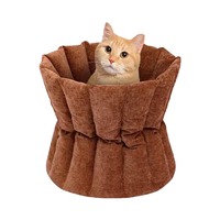 Lit pour chat en forme de donut apaisant convertible, certifié BSCI et OEKO-TEX, lavable, écologique, nid douillet pour animaux de compagnie