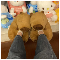 Vente en gros de pantoufles capybara pantoufles personnalisées pour l'hiver avec animaux en peluche