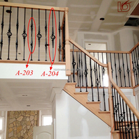 Balustre carré intérieur en fer forgé de 9/16 "avec panier broches d'escalier martelé intérieur pour décoration de garde-corps en bois vente en gros