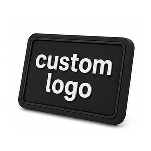 Patch en caoutchouc PVC sur mesure, style rectangulaire, logo en relief 3D, patchs en caoutchouc à coudre pour vêtements, casquettes, sacs - Product Image 3