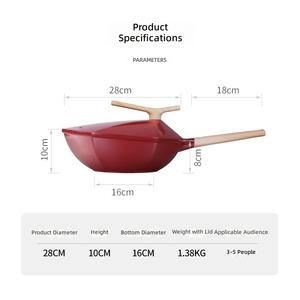 Wok Hexagonal Antiadherente de 28 cm, Serie Maple Leaf, con Tapa, Sartén Ligera de Aluminio, Capacidad de 6 L, Apta para Todas las Estufas, para 3 a 5 Personas - Product Image 6