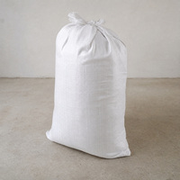 Sacs en PP tissé blancs avec cordon de serrage, sacs d'emballage vierges pour aliments pour animaux, engrais chimiques, granulés et poudres, vente en gros