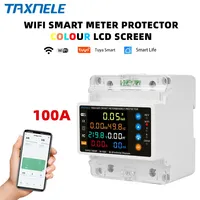 Compteur d'énergie intelligent bidirectionnel Tuya WiFi monophasé 2P 100A AC avec protection contre les fuites de tension, relais et minuterie