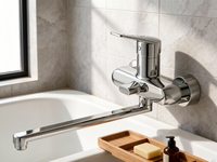 Robinet de douche mural en alliage de zinc pour salle de bain, robinet de baignoire à noyau en céramique, adapté aux salles de bain d'hôtels et d'appartements