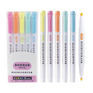 Nouveaux produits stylo surligneur 5 couleurs surligneur double extrémité stylo marqueur logo personnalisé pour les étudiants enfants mignon papeterie - Product Image 2