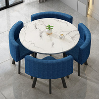 Ensemble table et chaises de salle à manger et de café rondes, style moderne et décontracté, dernier modèle, plateau en marbre, durable