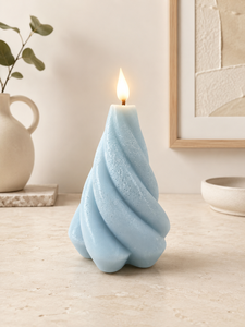 Spiral Blue Art Candle <b>Paraffin</b> Wax Flickering Flame Modern Home Decoration - Product Image 4