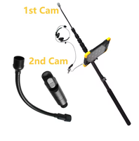 Double caméra de sauvetage PTZ rotative à 360 degrés avec perche télescopique de 5 mètres et écran tactile de 10 pouces