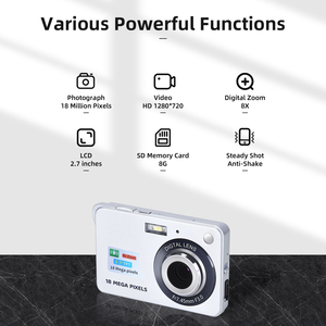 Máy ảnh kỹ thuật số, FHD 720P 2.7inch <span class=keywords><strong>LCD</strong></span>,18MP cho vlogging với chống rung 16X Zoom, nhỏ gọn, nhỏ cho trẻ em sinh viên - Product Image 2