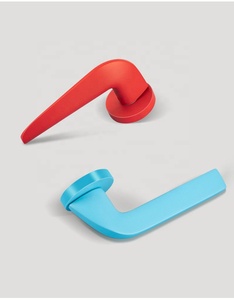 木製ドアセットカラフル青赤真鍮ロックドアハンドル - Product Image 4