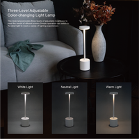 Lampe de bureau à LED pour la décoration intérieure Lampe de table portable à gradation tactile sans fil rechargeable