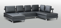 Canapé d'angle en cuir véritable de luxe, 5 places, en forme de L, design moderne, personnalisable, pour petit appartement, villa, salon