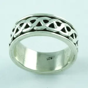 Schönes keltisches Design Design 925 Sterling Silber Schmuck Spinner Ring Schmuck Großhändler