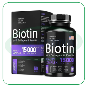 Champú y Cápsulas de Suplemento para Adultos con Biotina, Colágeno, Queratina y Vitamina C, Certificado Halal, Grado Alimenticio, para Cabello, Piel y Uñas - Product Image 1