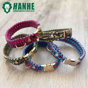 Laisse de chien en paracorde avec logo personnalisé moderne et double tressée en cuir nylon avec boucle en métal solide pouvant être entraînée pour chiens et chats - Product Image 1
