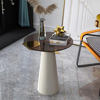 Table d'appoint moderne avec structure en métal pour salon, chambre à coucher, table basse moderne