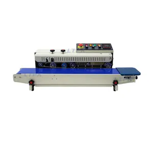 FRD1000W continuous band sealer machine with ink date coding printing for paper aluminum foil plastic bags