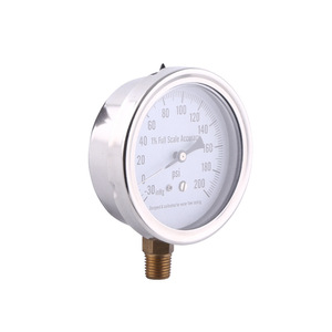 Manómetros Radiales de 75 mm Suministrados por el Fabricante, Resistentes a Impactos, Llenos de Aceite, con Carcasas de Acero Inoxidable y Conectores de Cobre - Product Image 2