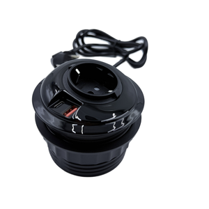 Enchufe EUROPEO DE CARGA RÁPIDA, toma de corriente negra empotrada, puerto de carga USB para uso industrial para sofá cama, tipo mesa, 20W, - Product Image 1