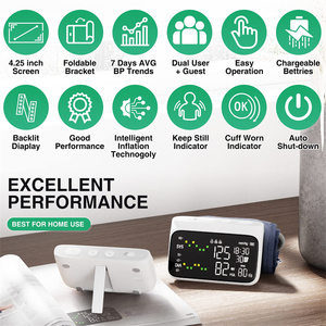 Máquina de pressão sanguínea recarregável, monitor avg <span class=keywords><strong>bp</strong></span>, máquina digital ambulatória com monitor de pressão arterial, braço superior - Product Image 2
