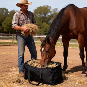 Sac de rangement <span class=keywords><strong>pour</strong></span> <span class=keywords><strong>foin</strong></span> <span class=keywords><strong>pour</strong></span> cheval, sac de transport surdimensionné <span class=keywords><strong>pour</strong></span> aliments <span class=keywords><strong>pour</strong></span> <span class=keywords><strong>chevaux</strong></span> avec poignée de transport - Product Image 3