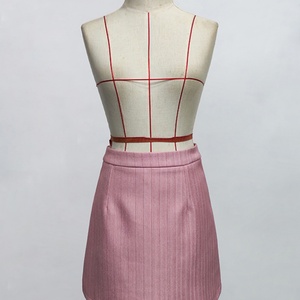 Falda de Mujer al por Mayor, Personalizada OEM/ODM, Color Sólido, a Rayas, Cintura Alta, Estilo Casual, Línea A, para Vacaciones, Uso Diario - Product Image 4