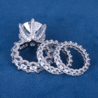 Personnalisé S925 Argent 10K 14K 18K Or Massif Moissanite Lab Diamant Rubis Émeraude Saphir Bagues De Fiançailles De Mariage Bague D'éternité
