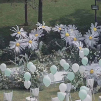 Display Floral bunga aster besar berdiri kertas putih bunga raksasa untuk dekorasi pernikahan