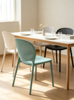 Chaise de salle à manger moderne en plastique de qualité supérieure, avec accoudoirs et dossier ergonomiques, empilable, imperméable, pour la maison, le bureau, les restaurants, les écoles