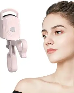 New Product Mini Portable Heated Pink Eyelash Curler Kit with USB Charger Electric Heated Eyelash Curler