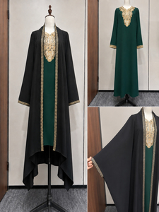 Elegantes Marokkanisches Offenes Abaya-Set Luxuriös Besticktes Bescheidenes Kleid Boutique Dubai Kollektion - Product Image 6