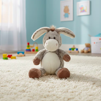 Peluche âne, animal en peluche, personnage burro pour collection, cadeau, divertissement ludique, logo personnalisé, service OEM ODM en gros