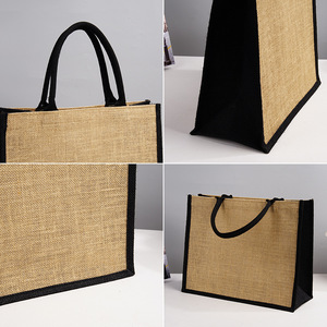 Customize Printed Logo Canvas Jute <b>Bag</b> Shoulder Handbag Eco-Friendly Reusable Gunny Burlapjute Tote <b>Bag</b> For Promotional - Product Image 4