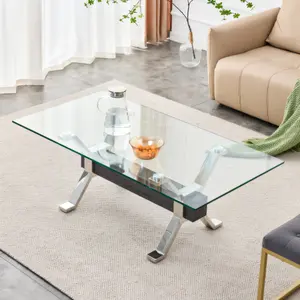 현대 디자이너 N5 화이트 중국어 라운드 크롬 원형 긴 강화 유리 상단 식당 용 테이블