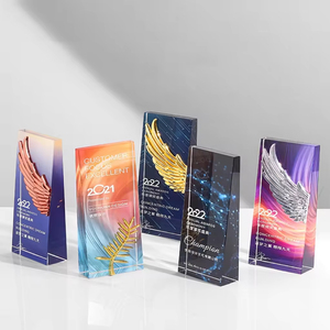 שלט זכוכית מותאם אישית קריסטל גביע כוכב כנף מתכת כוכב כתר קריסטל כתר - Product Image 2