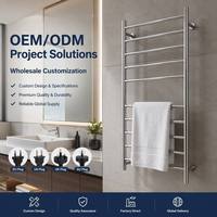 Radiador de toallas inteligente para el hogar, calentador eléctrico de toallas montado en la pared, secador de toallas de acero inoxidable para baño, barra calefactora de toallas.