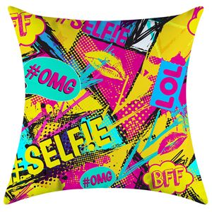 Funda de Cojín Cuadrada Personalizada con Estampado de Graffiti de Música Hip-hop Rock Roll para el Hogar, Hospital o Sofá - Product Image 5