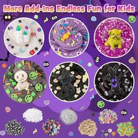 Kit de Slime de Halloween para Niños, Set de Slime Transparente con Dijes Espeluznantes, Cuentas de Espuma y Purpurina, OEM, Recuerdo de Fiesta, Venta al por Mayor