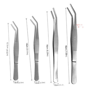 Pincettes en acier inoxydable 12,5-18 cm, outils de précision pour cils, ophtalmologie et dissection, à pointe droite et courbée - Product Image 4
