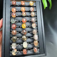 Bague en quartz naturel coloré de haute qualité, en argent S925, avec cristaux, idéale pour un cadeau
